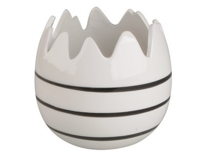 Květináč z keramiky s černými pruhy 12,5 x 11 cm