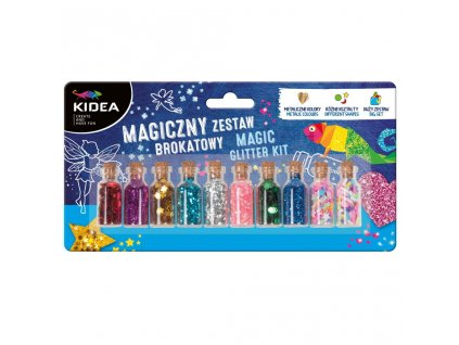 Sada dekoračních brokátů a flitrů v lahvičkách KIDEA