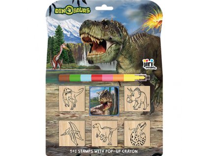 Razítka 5+1 s voskovkou Dinosauri