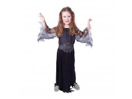 Kostým čarodějnice černé šaty s rukávy