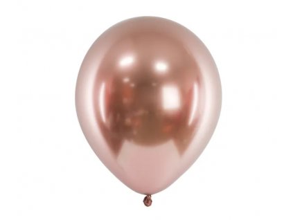 Lesklé metalické balónky růžové zlato 10ks
