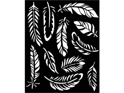 Plastová šablona 20x25cm, peříčka