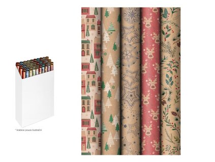 213821 6 balici papir vanocni role 200x70 kraft mix c 4