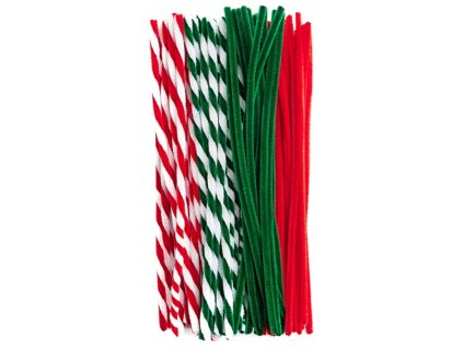 ASSORTED CHENILLE STEMS, 30 CM X 4 COLOURS, 80 PCS