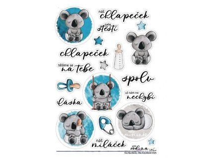 221164 samolepky a5 chlapecek a koala c 1