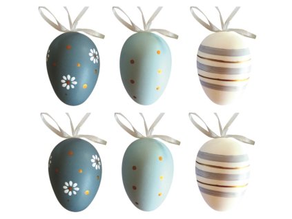 Vajíčka plastová na zavěšení 6 cm, 6 ks v sáčku