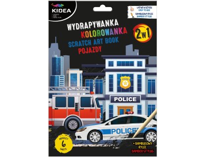 Škrabací obrázek s ilustrací 180x260/6 listů Auta Kidea