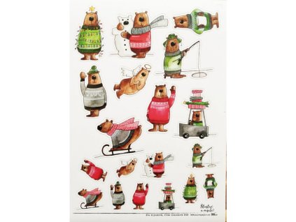 samolepky a5 stastne a vesele vanoce obrazky ceske samolepky