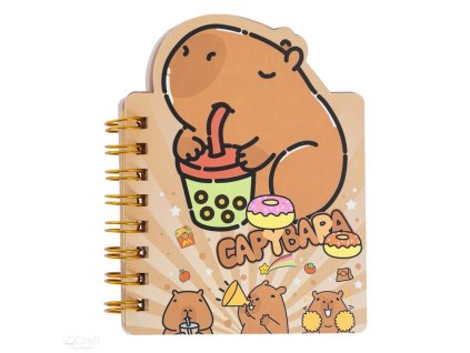 Spirálový bloček Kapybara Snack 7,9x10,5cm 50listů
