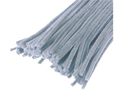 Drát plyšový 30cm šedý 20ks