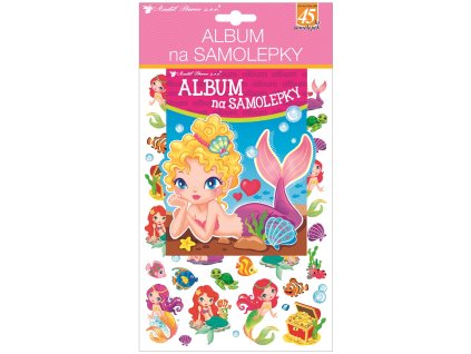 Album na samolepky hologram 45 samolepek 16x29 cm, mořské panny