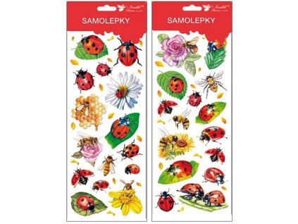 Samolepky berušky s glitry 34x12 cm