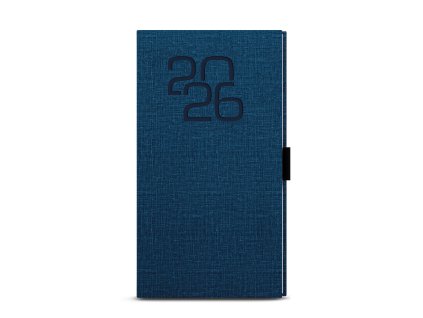 Diář týdenný 2026 - Jakub - Fabric - kapesní - modrá