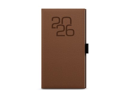 Diář týdenný 2026 - Jakub - Fabric - kapesní - hnědá