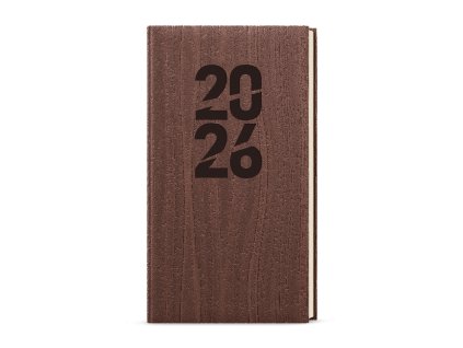 Diář týdenný 2026 - Jakub - Wood - kapesní - hnědá