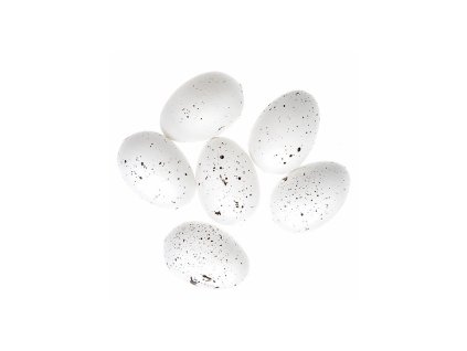 Sada vajíček 6cm, 6ks, bílé kropenaté