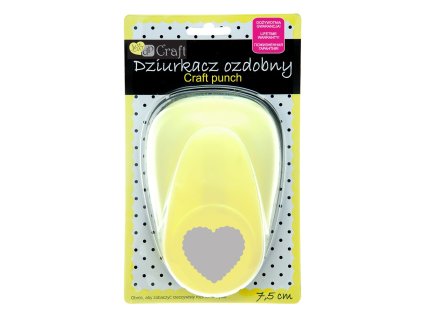 Děrovačka ozdobná na papír 7,5 cm srdce vroubkované