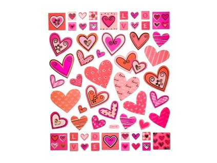 Samolepky srdíčka 57ks