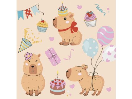 Ubrousky DAISY SDOG 0453 01 Cute Capybaras Party