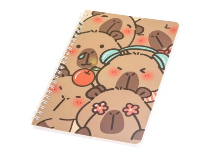 Zápisník kroužkový linkovaný Kapybara