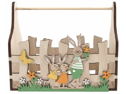 Ohrádka Zaječí rodina dřevěná 18 x 15 x 7,5 cm