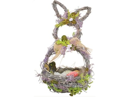 Košík proutěný s levandulí, tvar zajíc 15 x 30 x 13 cm
