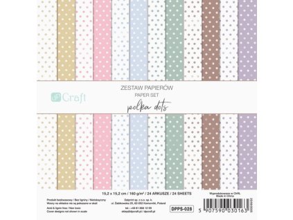 Sada scrapbook papírů Polka Dots 15cm 24l