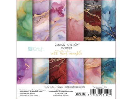 Sada scrapbook papírů All That Marble 15cm 12l