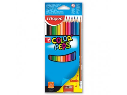 Pastelky MAPED 12 ks trojhranné s ořezávátkem