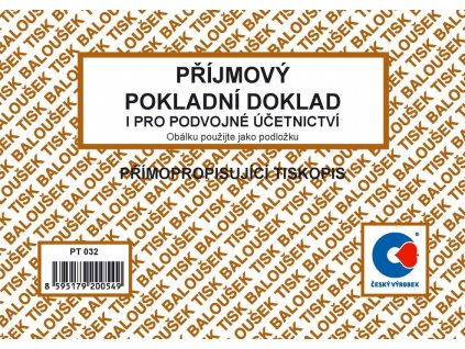 pt032 prijmovy pokladni doklad a6 cislovany max