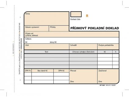 tiskopis optys 1081 prijmovy pokladni doklad samopropisovaci cislovany 2x50 listu max1