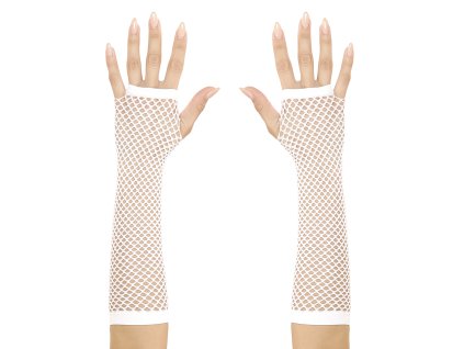 Rukavičky síťované bílé bez prstů