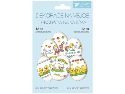 Velikonoční obtisk na vajíčka 837 košilky tradiční motivy 12ks
