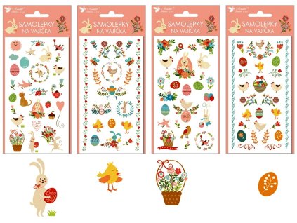 Velikonoční samolepky na vajíčka 829 gelové  19x9cm