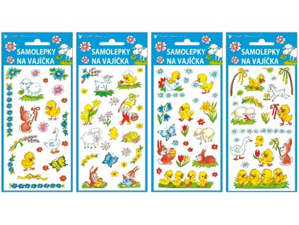 Velikonoční samolepky na vajíčka 767, gelové tradiční motivy, 19x9 cm
