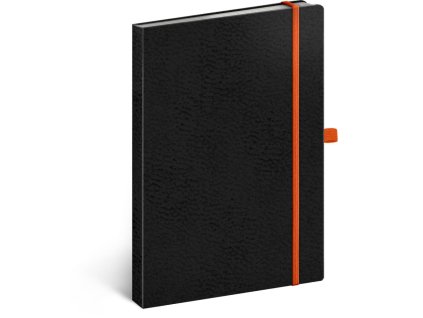 Notes Vivella Classic černý/oranžový, tečkovaný, 15 × 21 cm