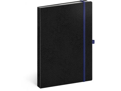 Notes Vivella Classic černý/modrý, linkovaný, 15 × 21 cm