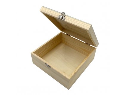 Dřevěná krabička čtvercová, 19x19x8,5cm