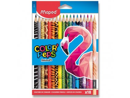 Pastelky MAPED ColorďPeps Animals 18 barev