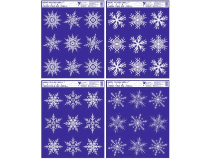 Okenní fólie vločky s glitry 26,5x24 cm