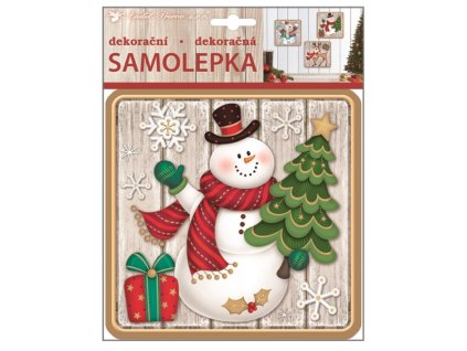 Samolepka plastická 23x18 cm, sněhulák