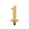 swieczka cyferka 1 metalik zlota 8 0 cm