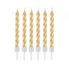 Svíčky dortové 8cm 12ks metalické zlaté