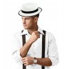 "Gangster" klobouk, bílý s černým lemováním, velikost unisex