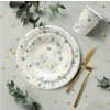Talíř papírový 18 cm 8ks Golden Eucalyptus