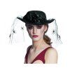 Klobouk dámský černý se závojem s pavouky