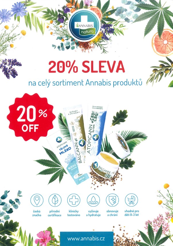 20% sleva na celý sortiment Annabis produktů