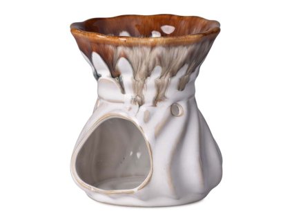 Aromalampa keramická, bílo-hnědá