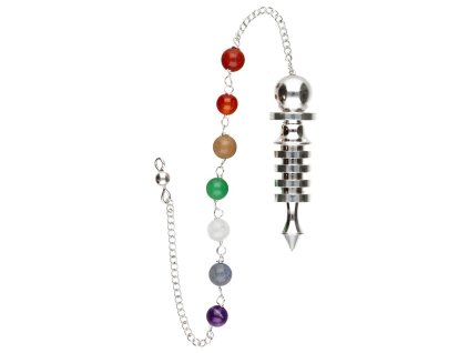 isis pendulum in silver bath with chakras pla23