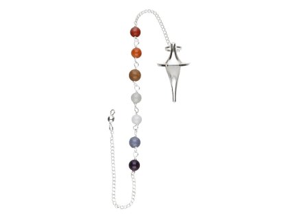 long point pendulum in silver bath with chakras